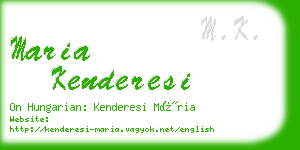 maria kenderesi business card